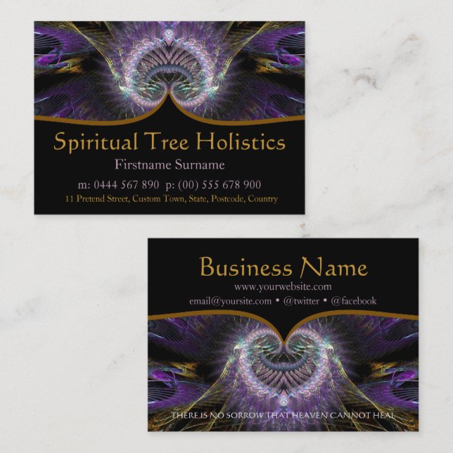 Arbre spirituel Cartes de visite holistiques (Devant / Derrière)