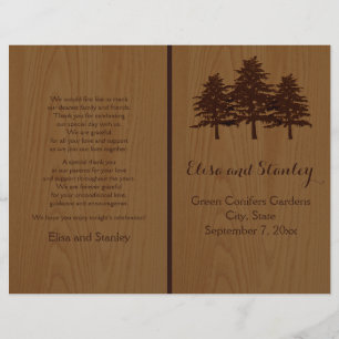 Arbre sur bois brun programme de mariage pour les