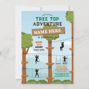 Arbre Top Birthday Adventure Park Invitation extér