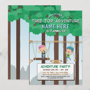 Arbre Top Birthday Adventure Park Invitation extér
