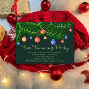 Arbre Trimming Noël Fête Invitation