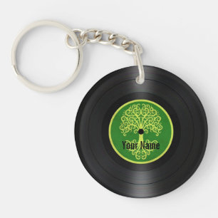 Arbre vert de disque vinyle personnalisé de la vie