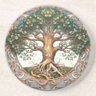 Arbre vert de la vie Dessous de verre de grès