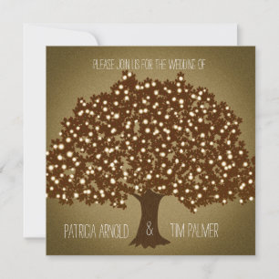 Arbre vintage lumineux Faire-part de mariage rusti
