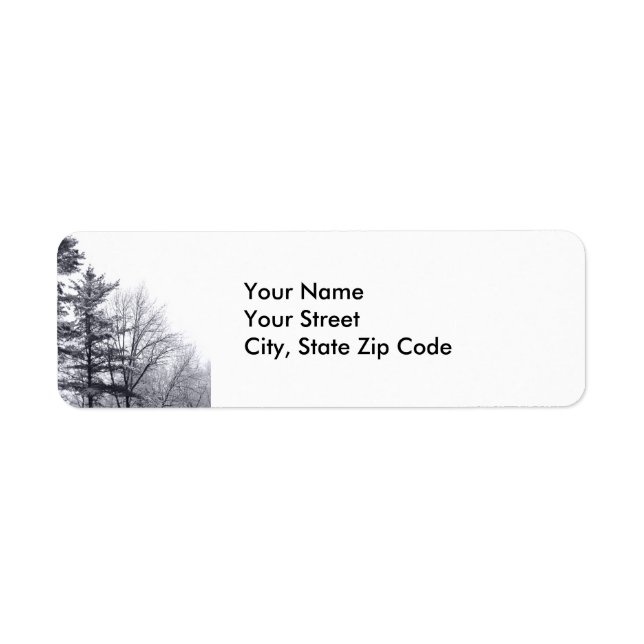 Arbres couverts de neige : étiquette d'adresse de  (Devant)