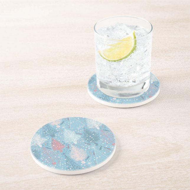 Arbres de Noël Abstraits Motif 2 Dessous de verre (Côté)