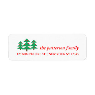 Arbres de Noël d'étiquette de adresse de vacance