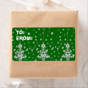 Arbres de Noël et flocons de neige