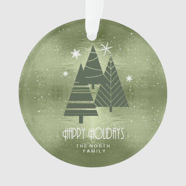 Arbres de Noël et flocons de neige Green ID863 (devant)