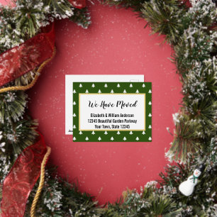 Arbres de Noël Faire-part de déménagement vert et 