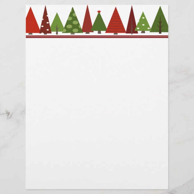 Arbres de Noël Lettre de Noël Papier (Devant)