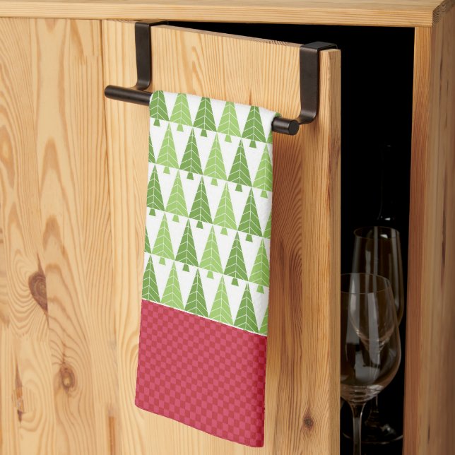 Arbres de Noël Microfibre Serviette de cuisine (Pliage en tiers)