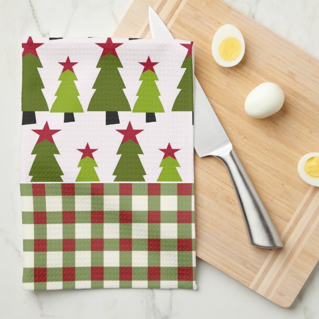 Arbres de Noël Microfibre Serviette de cuisine (Quart Plié)