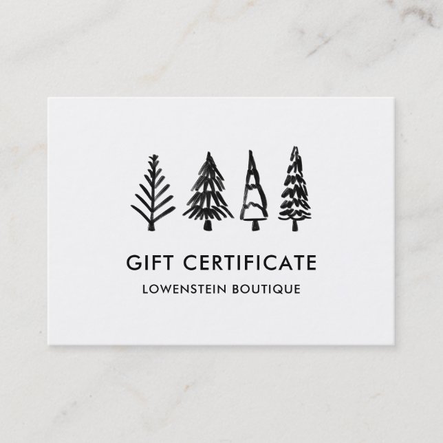 Arbres de Noël mignons modernes | Certificat cadea (Devant)