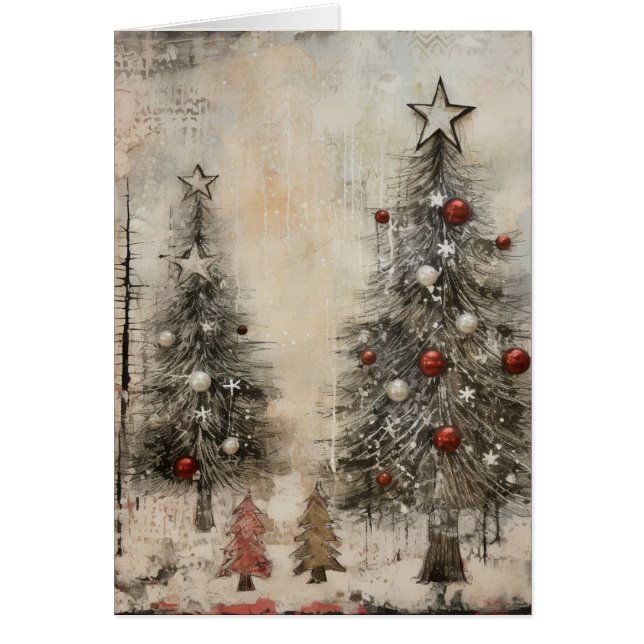 Arbres de Noël rustiques décorés (Devant)