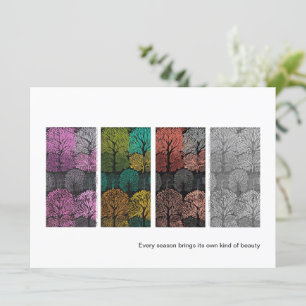 Arbres des Quatre Saisons Carte Contemporaine Élég