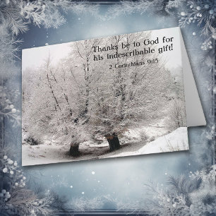 Arbres d'hiver congelés Carte de Noël chrétienne