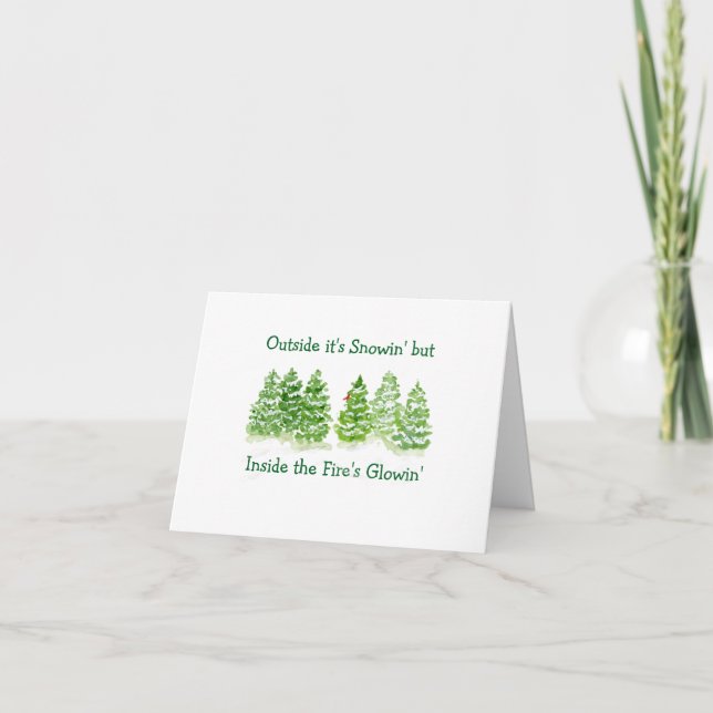 Arbres d'hiver peints à la main à l'extérieur des  (Devant)