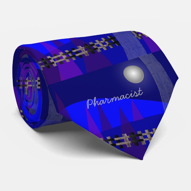 Arbres et lune Artsy de cravate de pharmacien (Roulé)