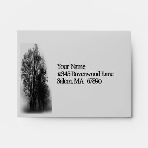 Arbres hantés avec Ravens Enveloppe A2 personnalis