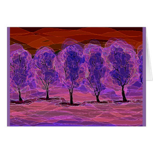 Arbres pourpres (arrière - plan rouge)