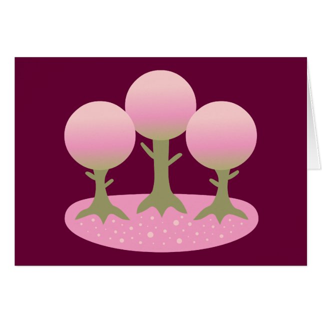 Arbres ronds en fleurs de cerises (Devant horizontal)