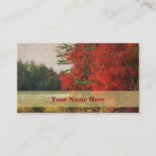Arbres rouges d'automne Peinture Carte de visite d