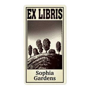 Arbres sur une colline Ex Libris (filtrés)