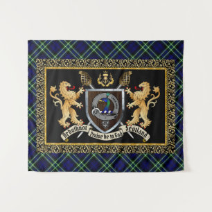 Arbuthnot Clan Badge & Motto w/Lions  Tapestry