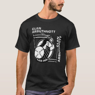 Arbuthnott Clan Gaelic Motto Swordsman T-Shirt