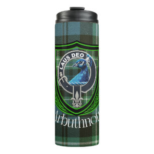 Arbuthnott Scottish Clan Tartan and Crest Thermal Tumbler