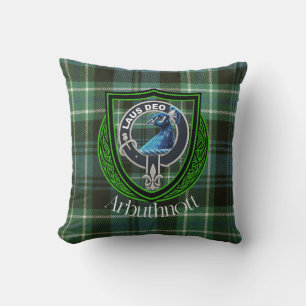 Arbuthnott Scottish Clan Tartan Crest Throw Pillow