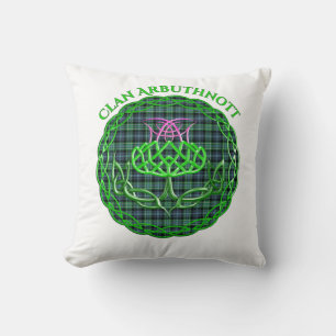 Arbuthnott Scottish Tartan Celtic Thistle Throw Pillow