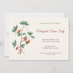 Arbutus Berry Branch 60th Birthday Invitation