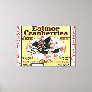 Arbutus Eatmor Cranberries Brand Canvas Print