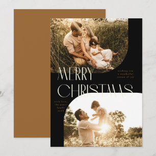 Arc Art Déco 2 photos Joyeux Carte photo de Noël