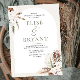 Arc de Boho moderne Faire-part de mariage Floral b