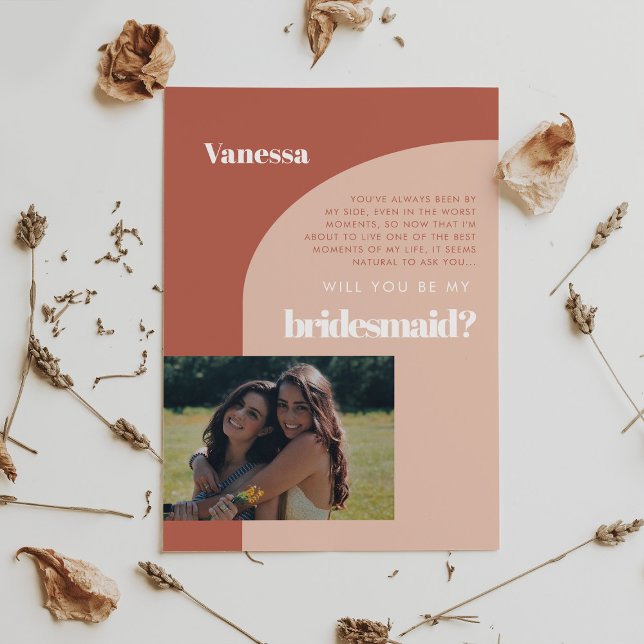 Arc de terre Bridesmaid carte de proposition photo (Créateur téléchargé)