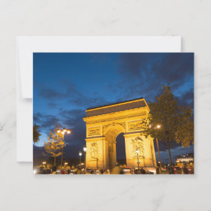 Arc de Triomphe at Dusk, Paris Postcard