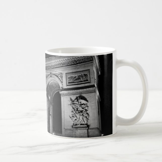 Arc de Triomphe at night in Paris Coffee Mug (Right)