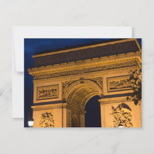 Arc de Triomphe at Night, Paris Postcard