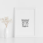 Arc de Triomphe Hand drawn Illustration Art Poster<br><div class="desc">This is a hand drawn illustration sketch of the Arc de Triomphe in Paris.</div>