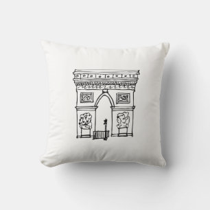 Arc de Triomphe Hand drawn   PARIS Throw Pillow
