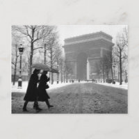 Arc de Triomphe neige  - 1940 - Robert Doisneau