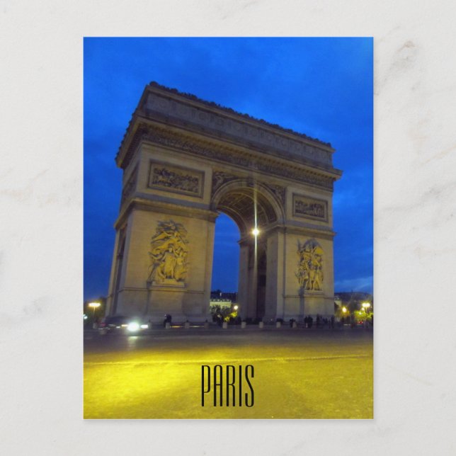 arc de triomphe night postcard (Front)