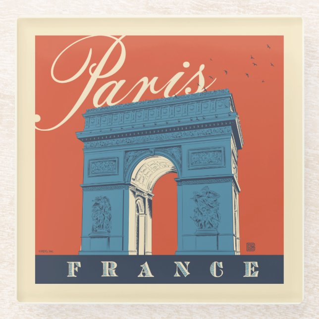 Arc de Triomphe | Paris, France Glass Coaster (Front)