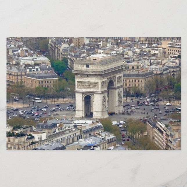 Arc de Triomphe Paris France Stationery (Front)
