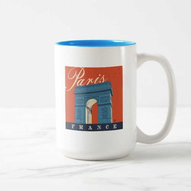 Arc de Triomphe | Paris, France Two-Tone Coffee Mug (Right)