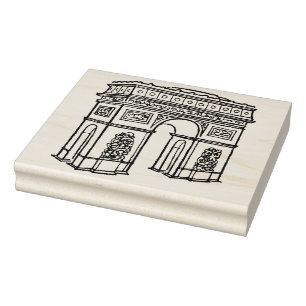 Arc de Triomphe - Paris - Retro Design Art Stamp