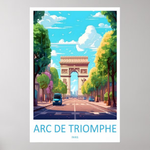 Arc De Triomphe Vintage Travel Poster Ski National
